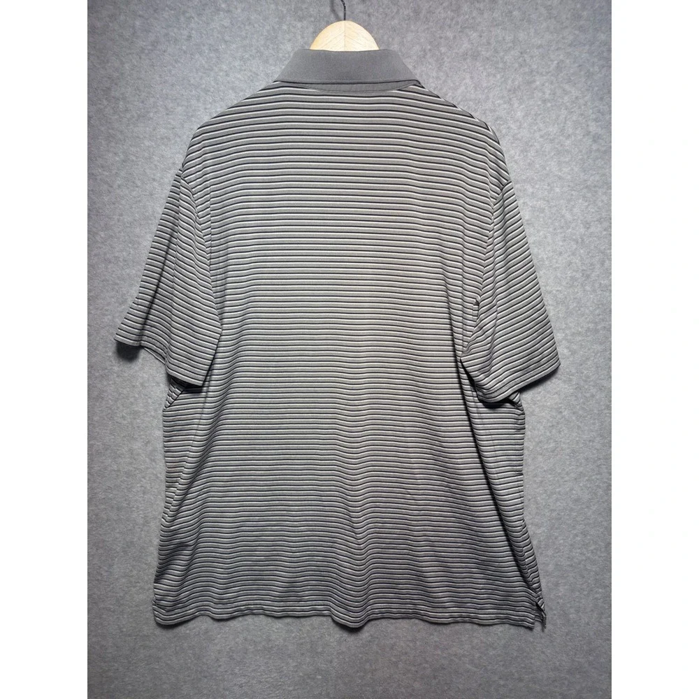 Polo Ralph Lauren Performance Shirt Mens XXL Gray Striped Golf Polo‎ Classic Fit